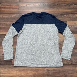 Prince & Fox Men's Long Sleeve Dark Blue & Light Gray Shirt in Size XL